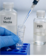 Prepare 3DCelMatrix by diluting with cold media or PBS